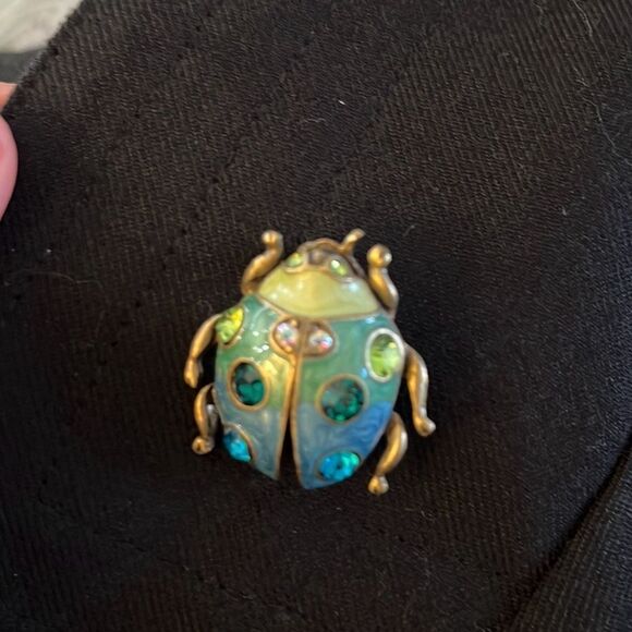 GEORGE by Mark Eisen Black Blazer Jacket Women's Size M Leopard Print Lined - Picture 4 of 4